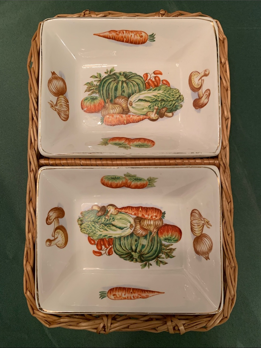 Vegetables Kitchy Decor Snack Trays Country Home Farm Garden